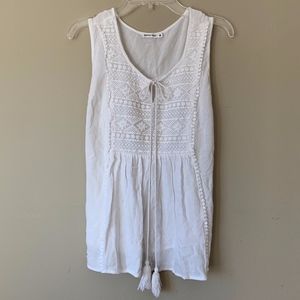 White Boho Tank Top Breeze Over